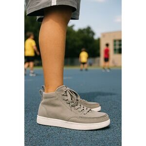 NWOT BILLY Classic DIR High Zip Top Gray 4XW Boys Sneakers Athletic Running Gym